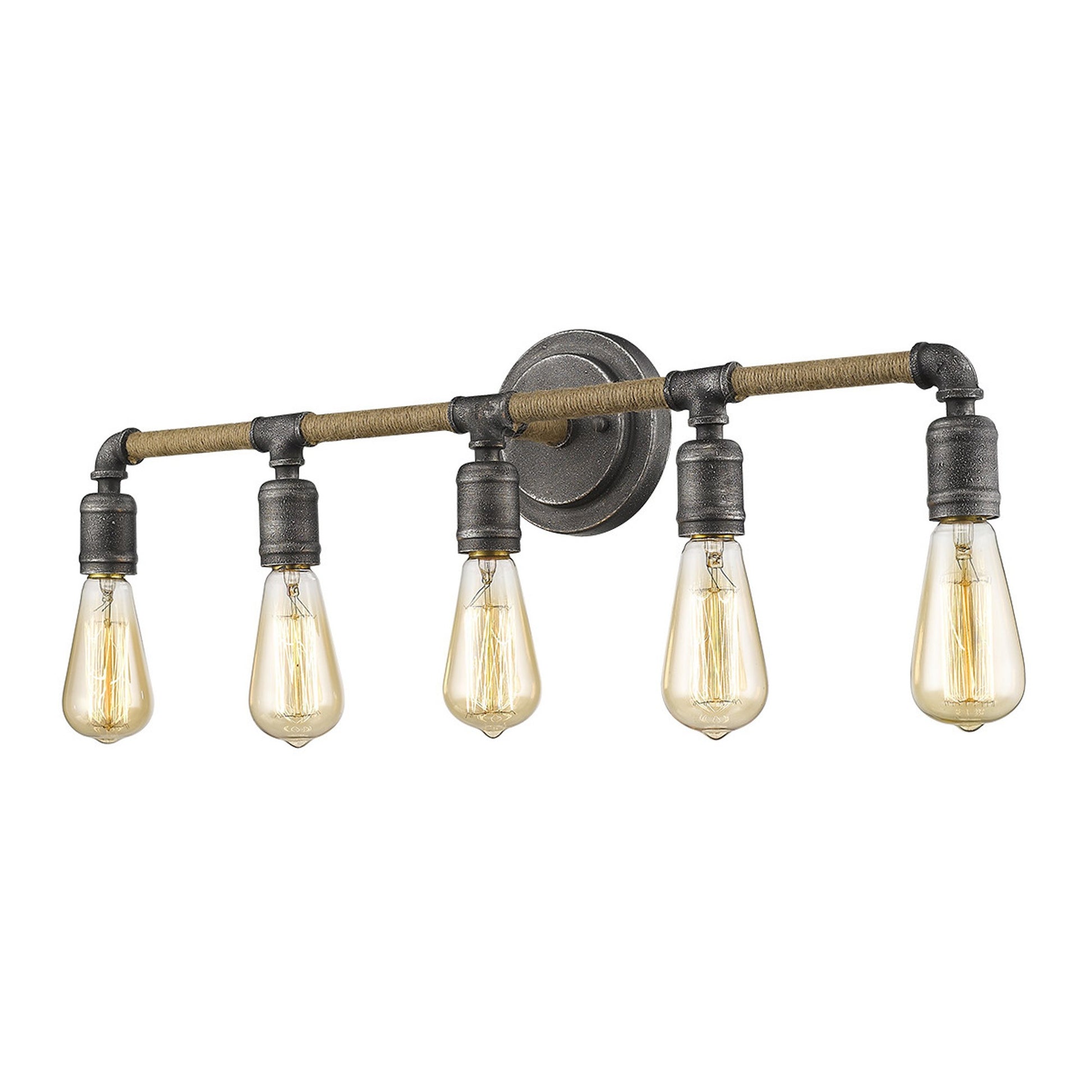 Grayson 5-Light Antique Gray Vanity By Homeroots | Vanity Light | Modishstore