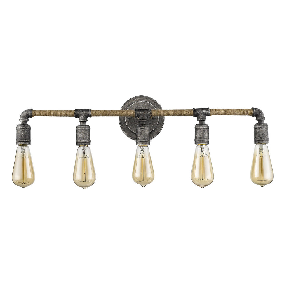Grayson 5-Light Antique Gray Vanity By Homeroots | Vanity Light | Modishstore - 2