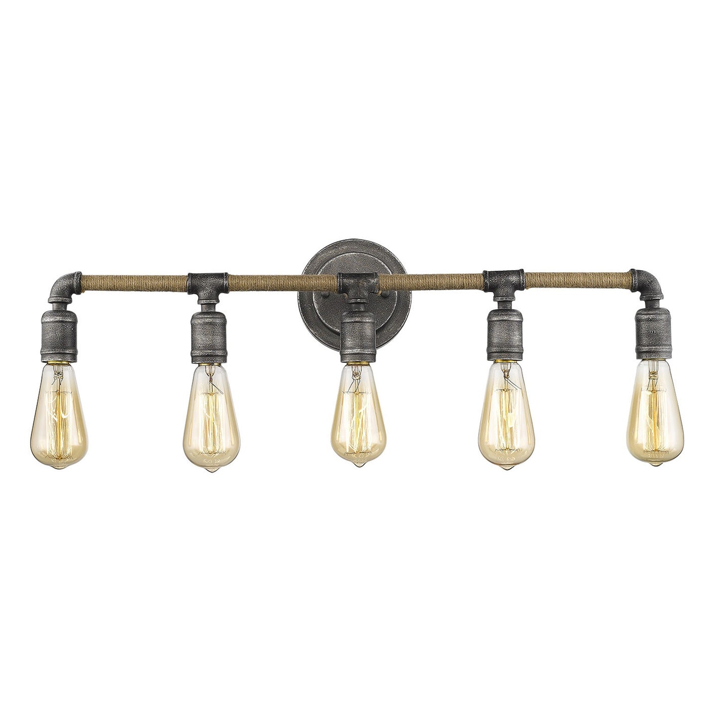 Grayson 5-Light Antique Gray Vanity By Homeroots | Vanity Light | Modishstore - 3