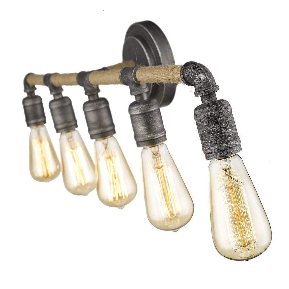 Grayson 5-Light Antique Gray Vanity By Homeroots | Vanity Light | Modishstore - 5