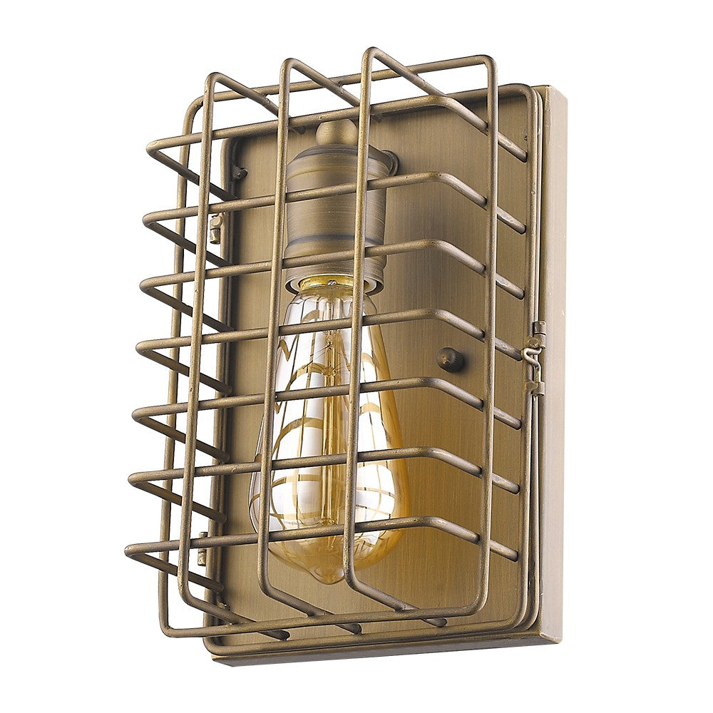 Light Gold Cage Wall Sconce By Homeroots | Sconces | Modishstore