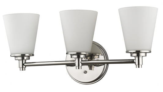 Three Light Silver Wall Light with Frosted Glass Shade By Homeroots | Wall Lamps | Modishstore