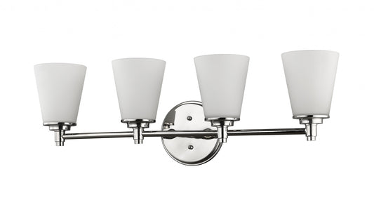 Four Light Silver Wall Light with Frosted Glass Shade By Homeroots | Wall Lamps | Modishstore