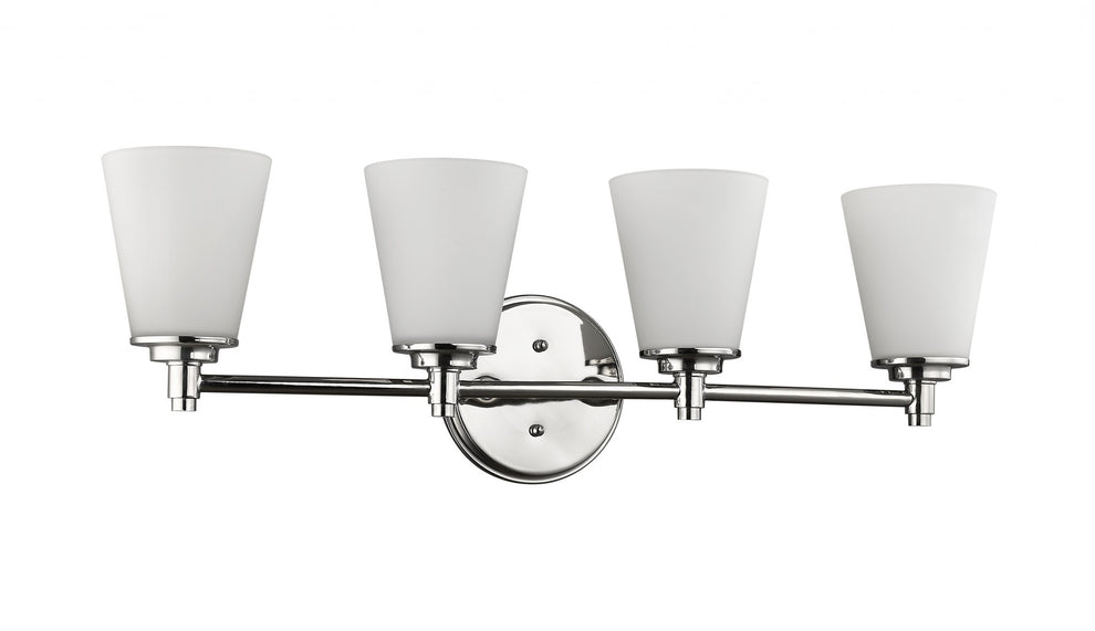 Four Light Silver Wall Light with Frosted Glass Shade By Homeroots | Wall Lamps | Modishstore - 2