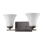 Two Light Bronze Wall Light with Tapered Glass Shade By Homeroots | Wall Lamps | Modishstore