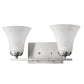 Two Light Silver Wall Light with Tapered Glass Shade By Homeroots | Wall Lamps | Modishstore