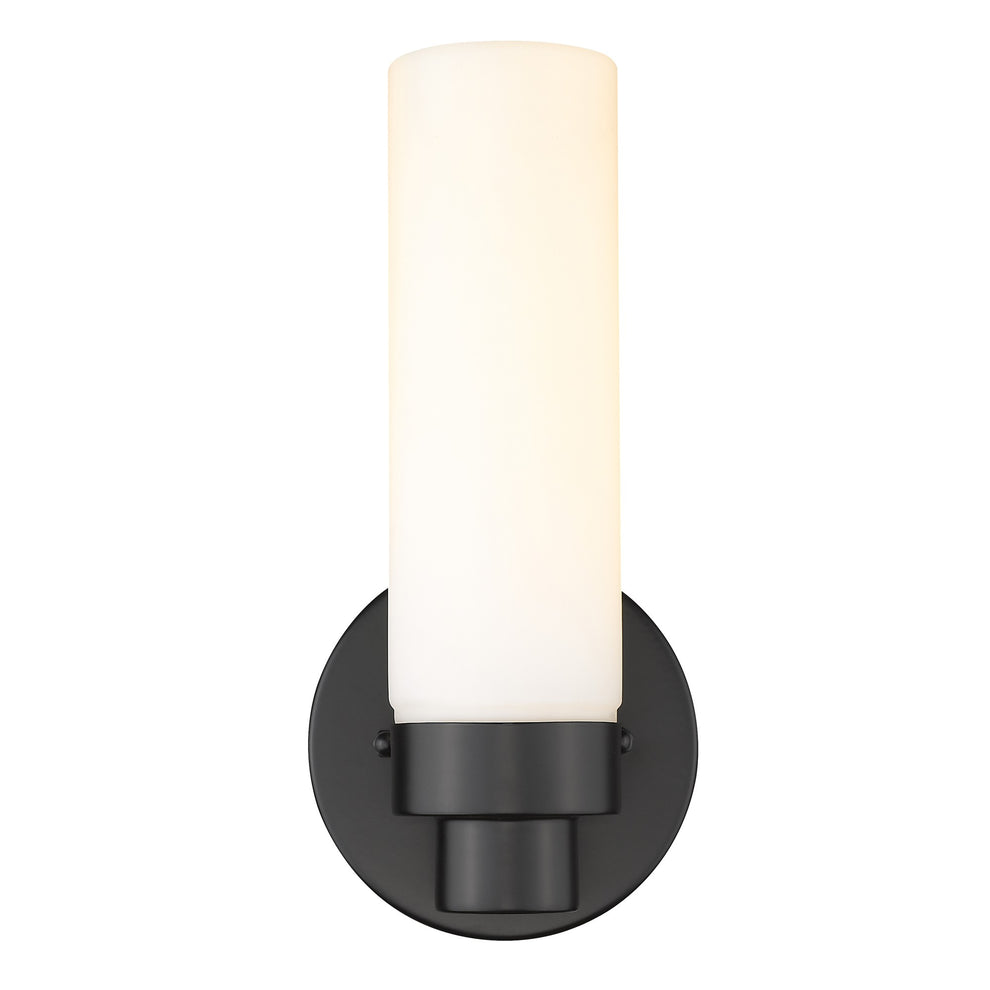 Matte Black Wall Light with Narrow Frosted Glass Shade By Homeroots | Wall Lamps | Modishstore - 4