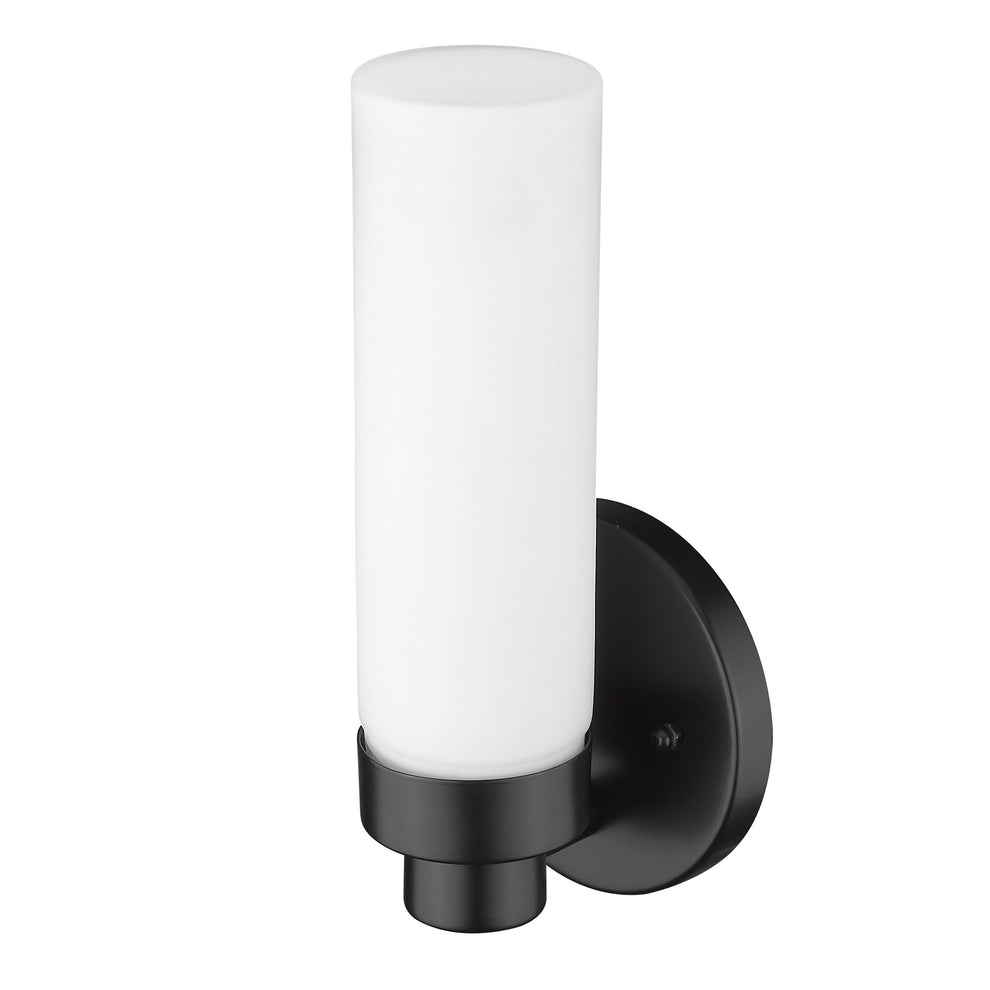 Matte Black Wall Light with Narrow Frosted Glass Shade By Homeroots | Wall Lamps | Modishstore - 6