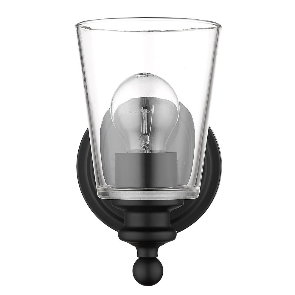 One Light Matte Black Glass Shade Wall Sconce By Homeroots | Sconces | Modishstore - 3