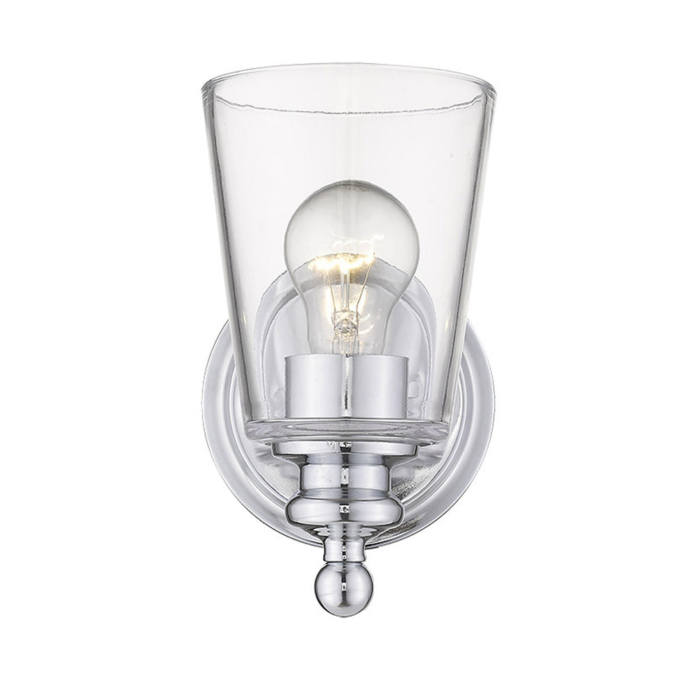 One Light Silver Glass Shade Wall Sconce By Homeroots | Sconces | Modishstore - 4