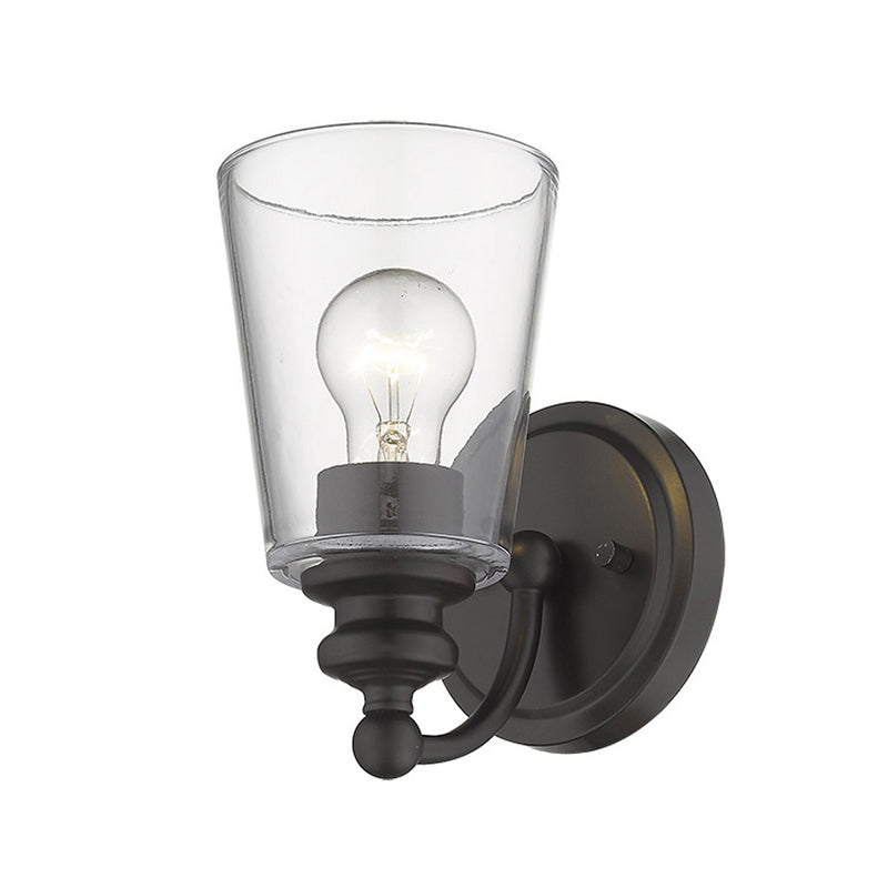 One Light Antique Bronze Glass Shade Wall Sconce By Homeroots | Sconces | Modishstore