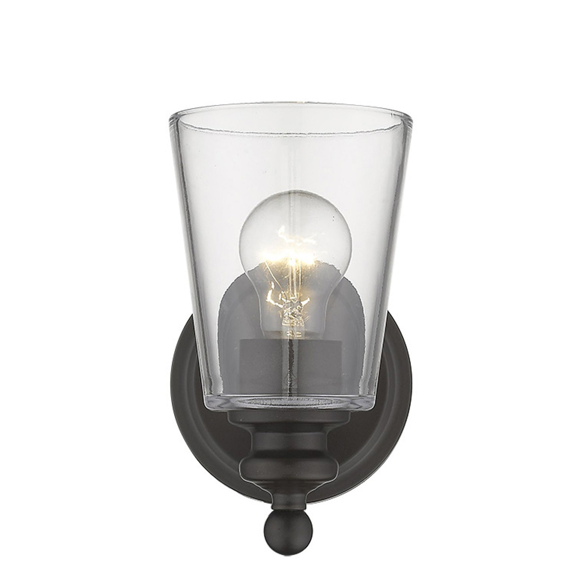 One Light Antique Bronze Glass Shade Wall Sconce By Homeroots | Sconces | Modishstore - 4