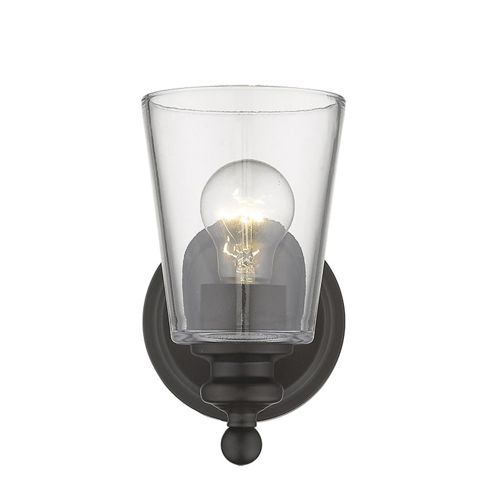 One Light Antique Bronze Glass Shade Wall Sconce By Homeroots | Sconces | Modishstore - 4