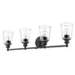 Ceil 4-Light Matte Black Vanity By Homeroots | Vanity Light | Modishstore