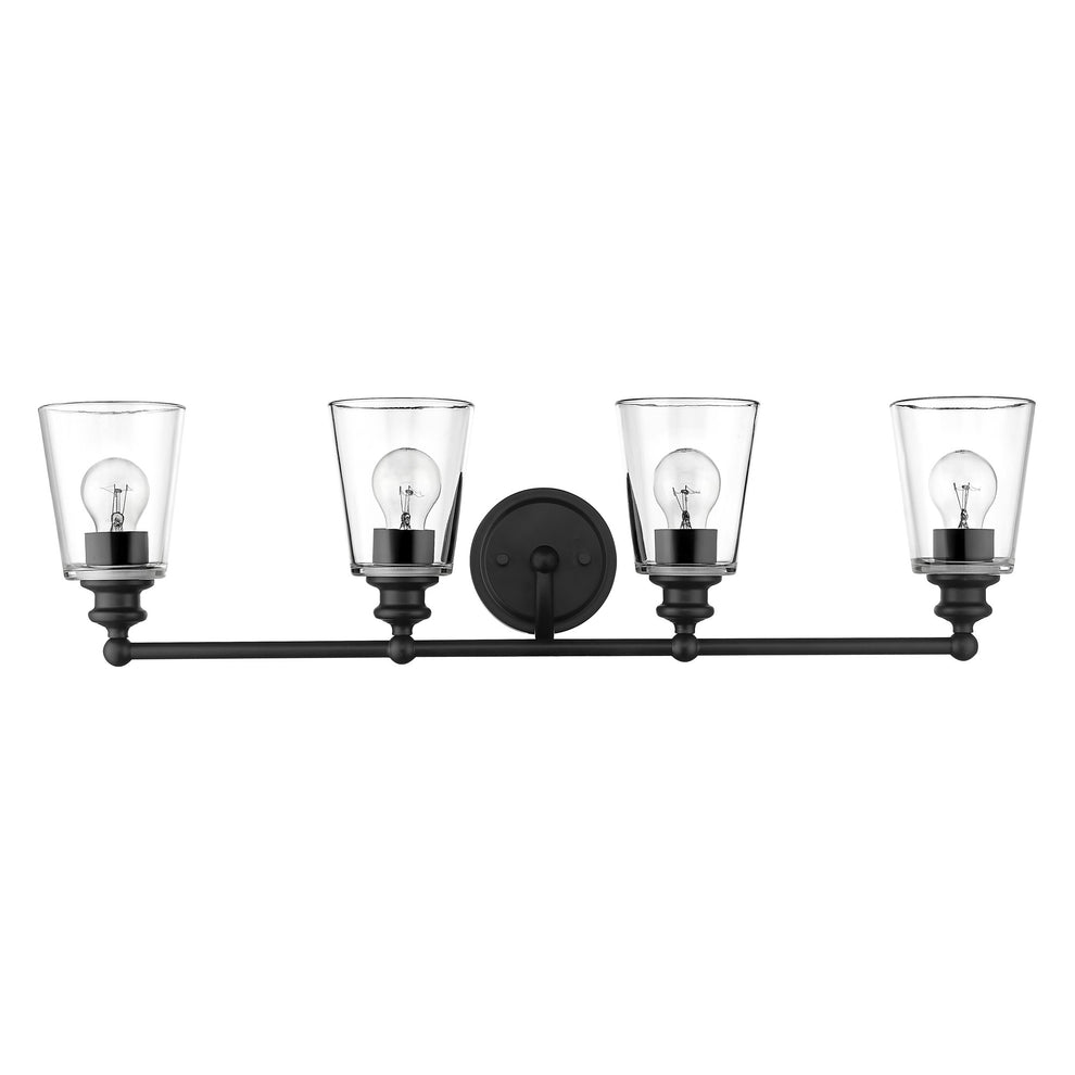 Ceil 4-Light Matte Black Vanity By Homeroots | Vanity Light | Modishstore - 3