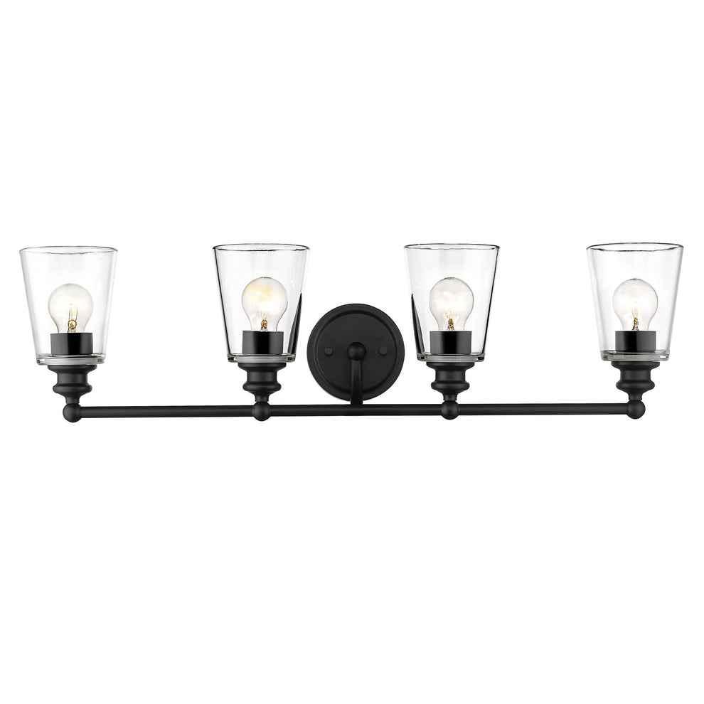 Ceil 4-Light Matte Black Vanity By Homeroots | Vanity Light | Modishstore - 4