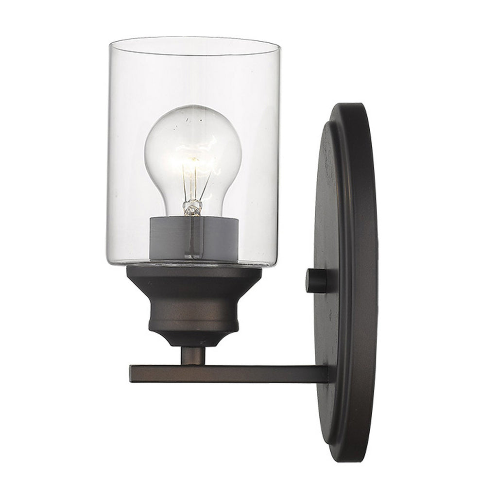 One Light Bronze Wall Light with Clear Glass Shade By Homeroots | Wall Lamps | Modishstore - 2