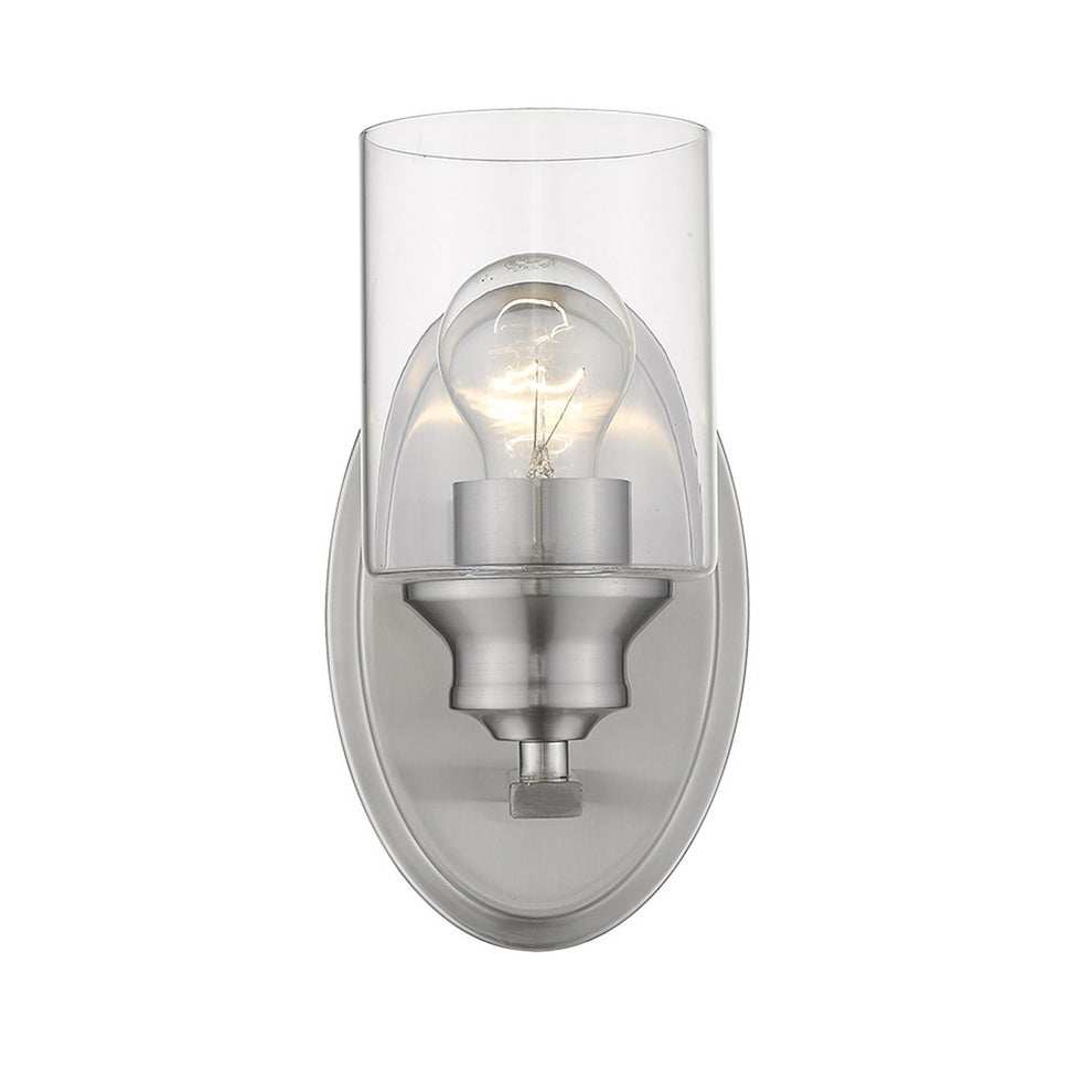 One Light Silver Wall Light with Clear Glass Shade By Homeroots | Wall Lamps | Modishstore - 3