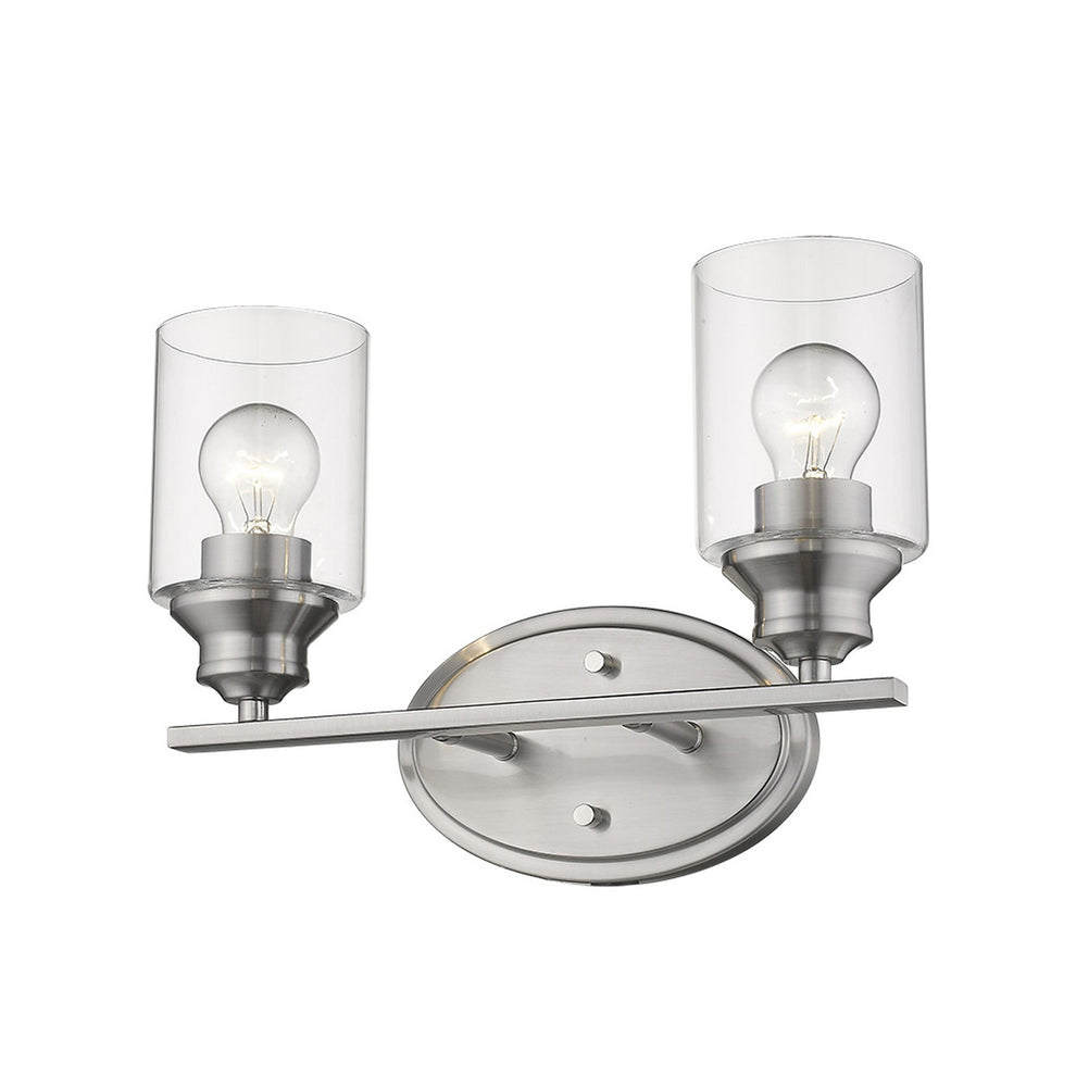 Two Light Silver Wall Light with Clear Glass Shade By Homeroots | Wall Lamps | Modishstore - 3