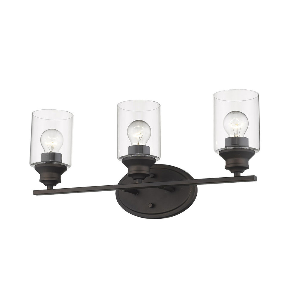 Three Light Bronze Wall Light with Clear Glass Shade By Homeroots | Wall Lamps | Modishstore - 3