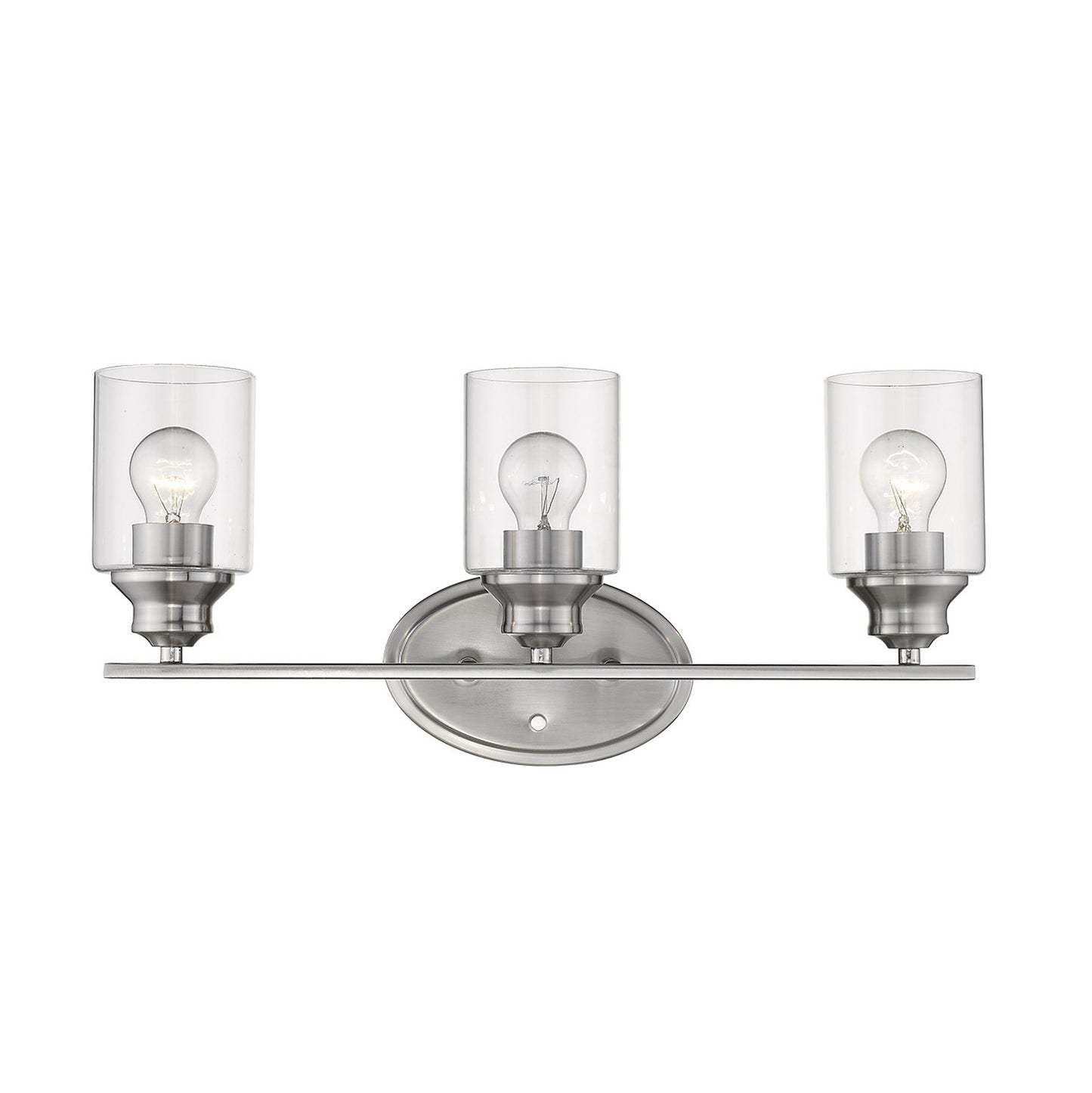 Three Light Silver Wall Light with Clear Glass Shade By Homeroots | Wall Lamps | Modishstore - 2