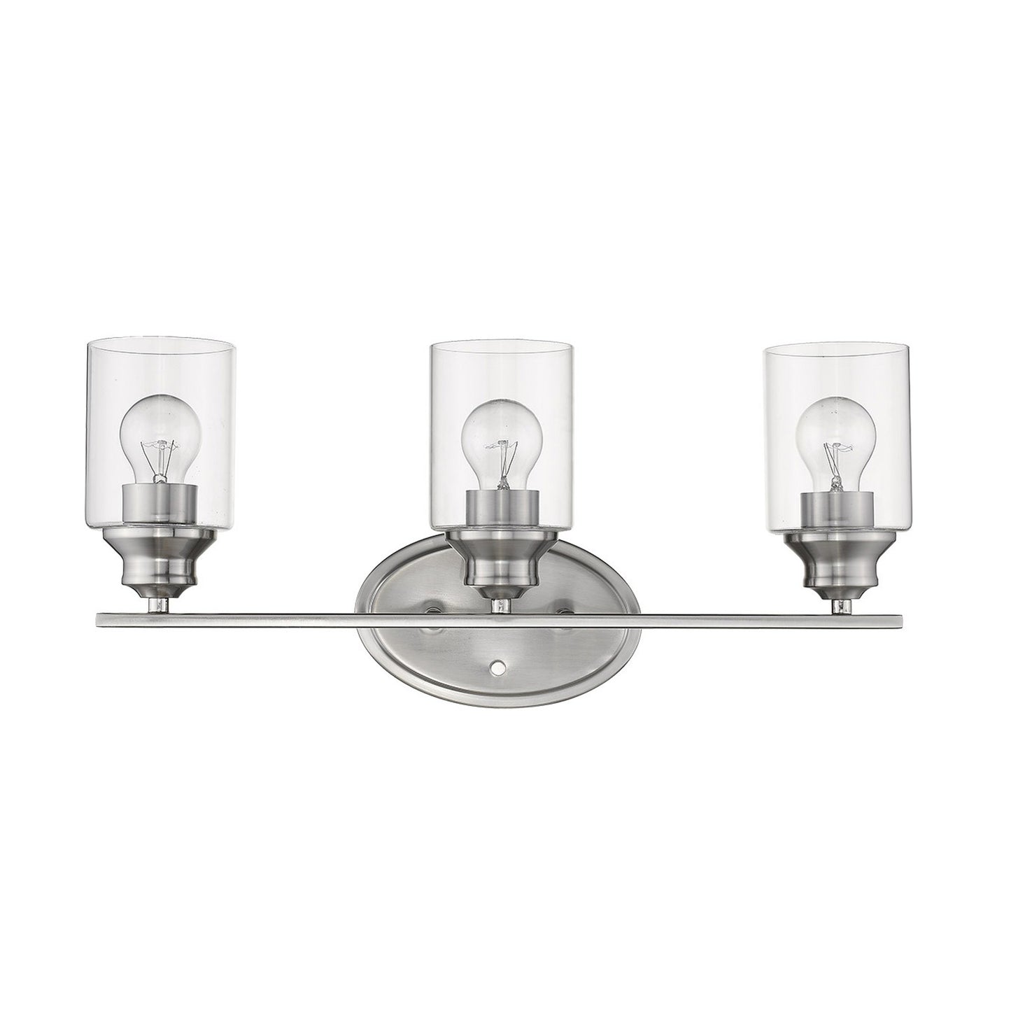 Three Light Silver Wall Light with Clear Glass Shade By Homeroots | Wall Lamps | Modishstore - 3