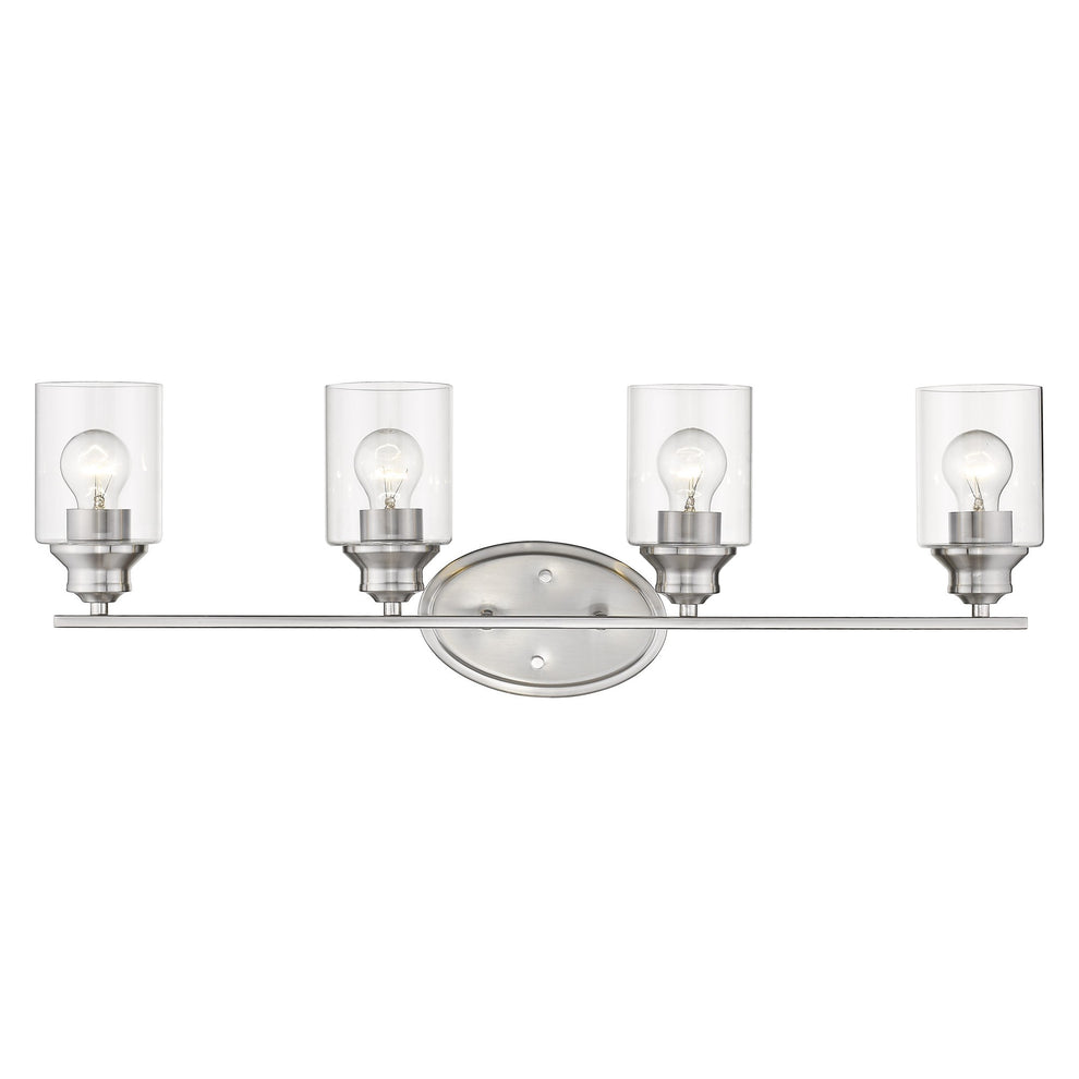 Four Light Silver Wall Light with Clear Glass Shade By Homeroots | Wall Lamps | Modishstore - 2
