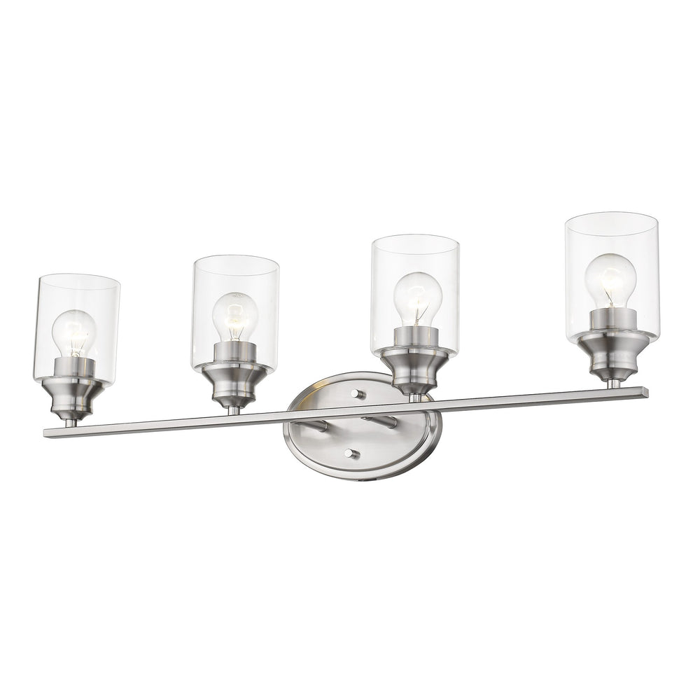 Four Light Silver Wall Light with Clear Glass Shade By Homeroots | Wall Lamps | Modishstore - 3