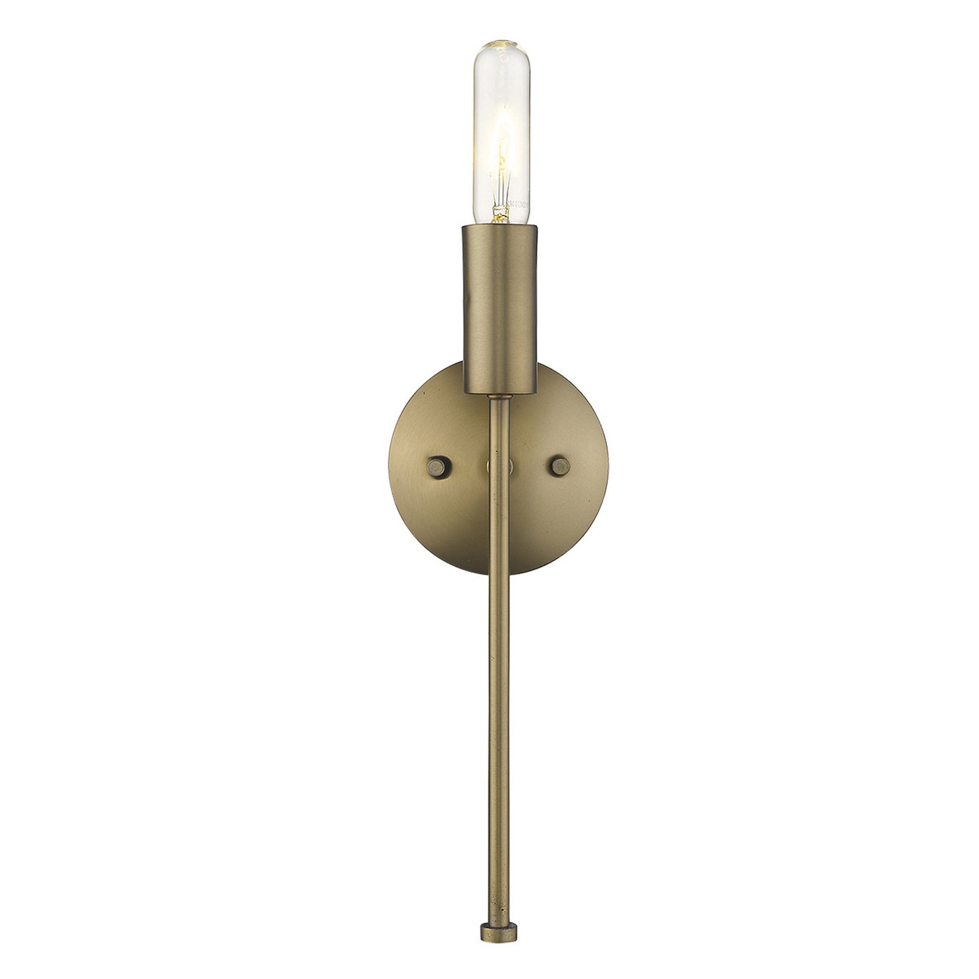 Dull Gold Narrow Bulb Wall Light By Homeroots | Wall Lamps | Modishstore - 2