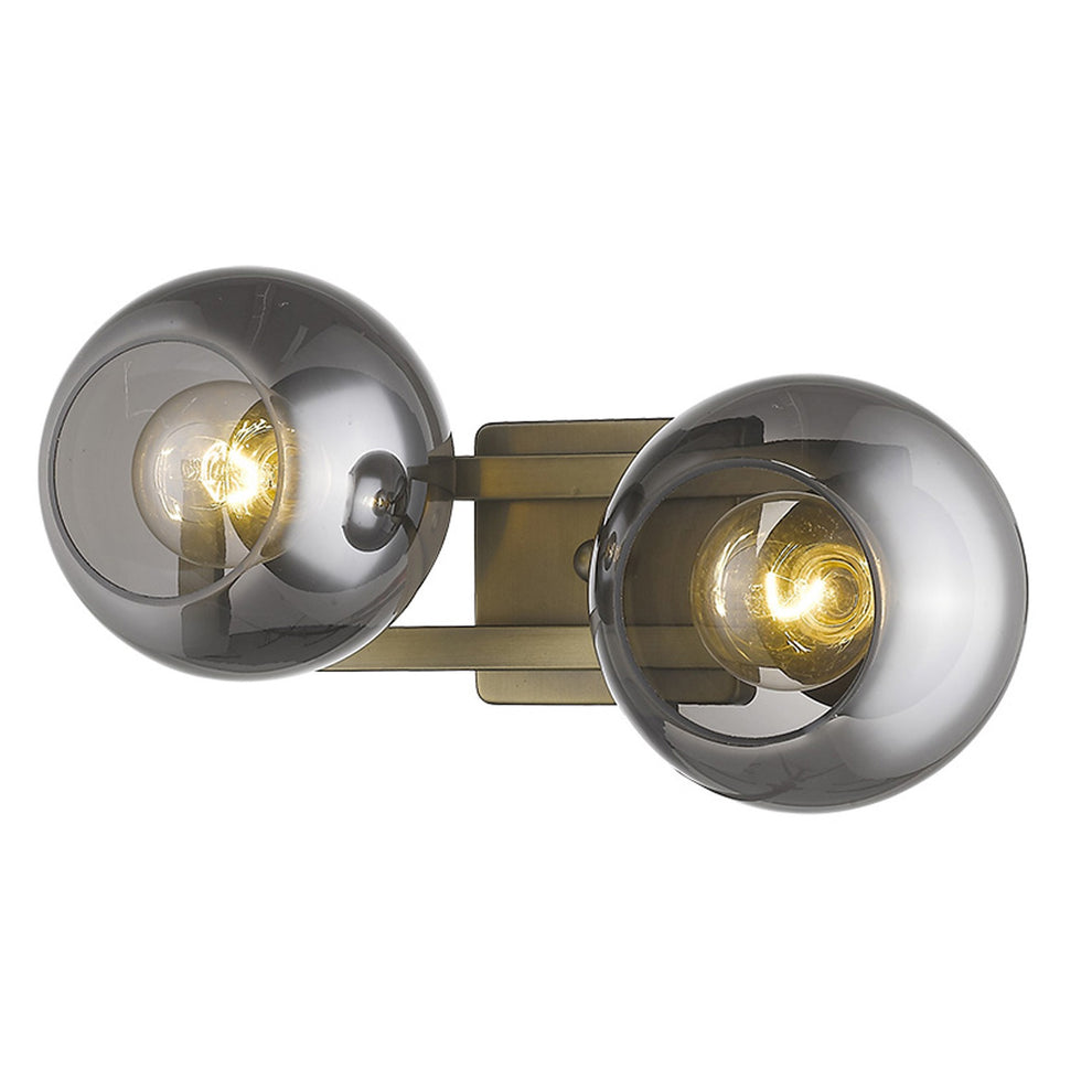 Lunette 2-Light Aged Brass Sconce By Homeroots | Sconces | Modishstore - 2