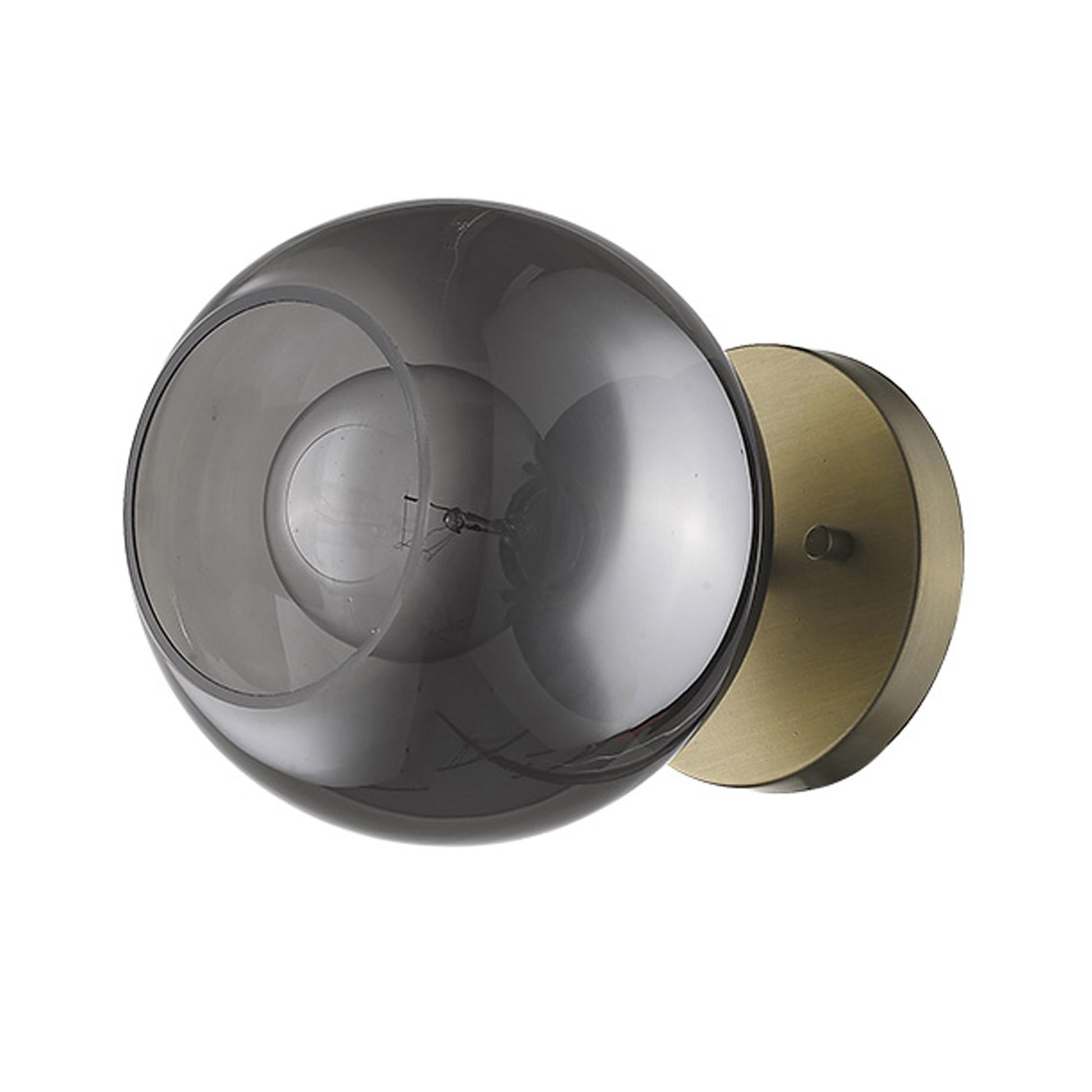 Gold and Smoked Glass Wall Light By Homeroots | Wall Lamps | Modishstore