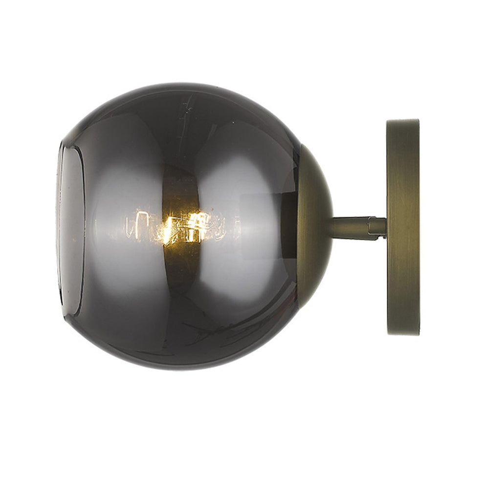Gold and Smoked Glass Wall Light By Homeroots | Wall Lamps | Modishstore - 4