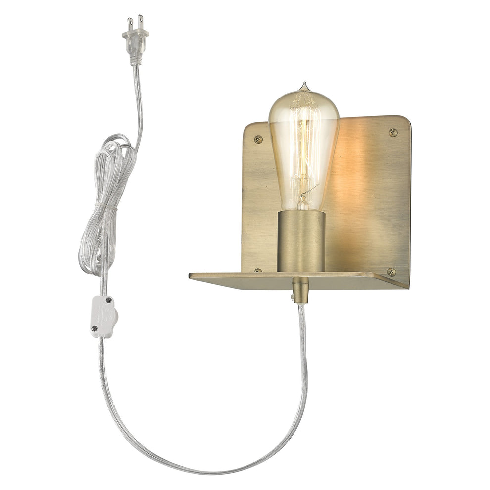 Petite Dull Gold Shelf Wall Light By Homeroots | Wall Lamps | Modishstore - 4