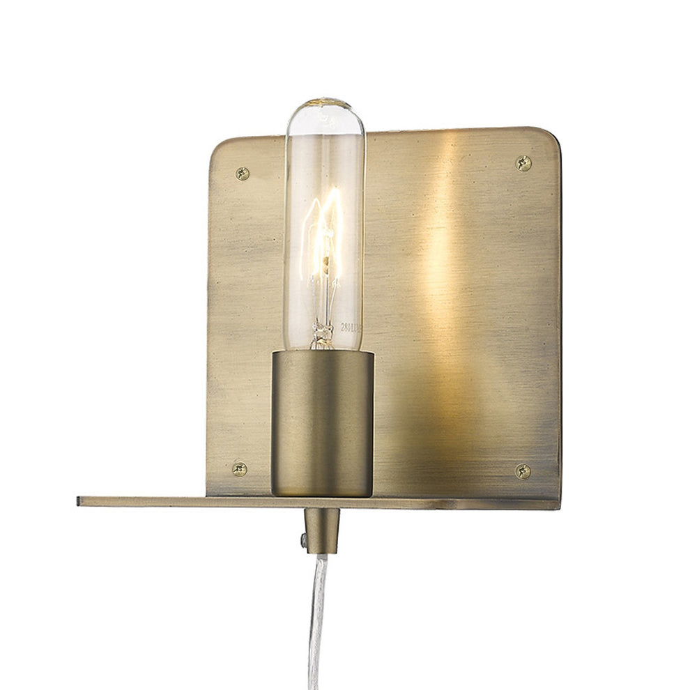 Petite Dull Gold Shelf Wall Light By Homeroots | Wall Lamps | Modishstore - 7