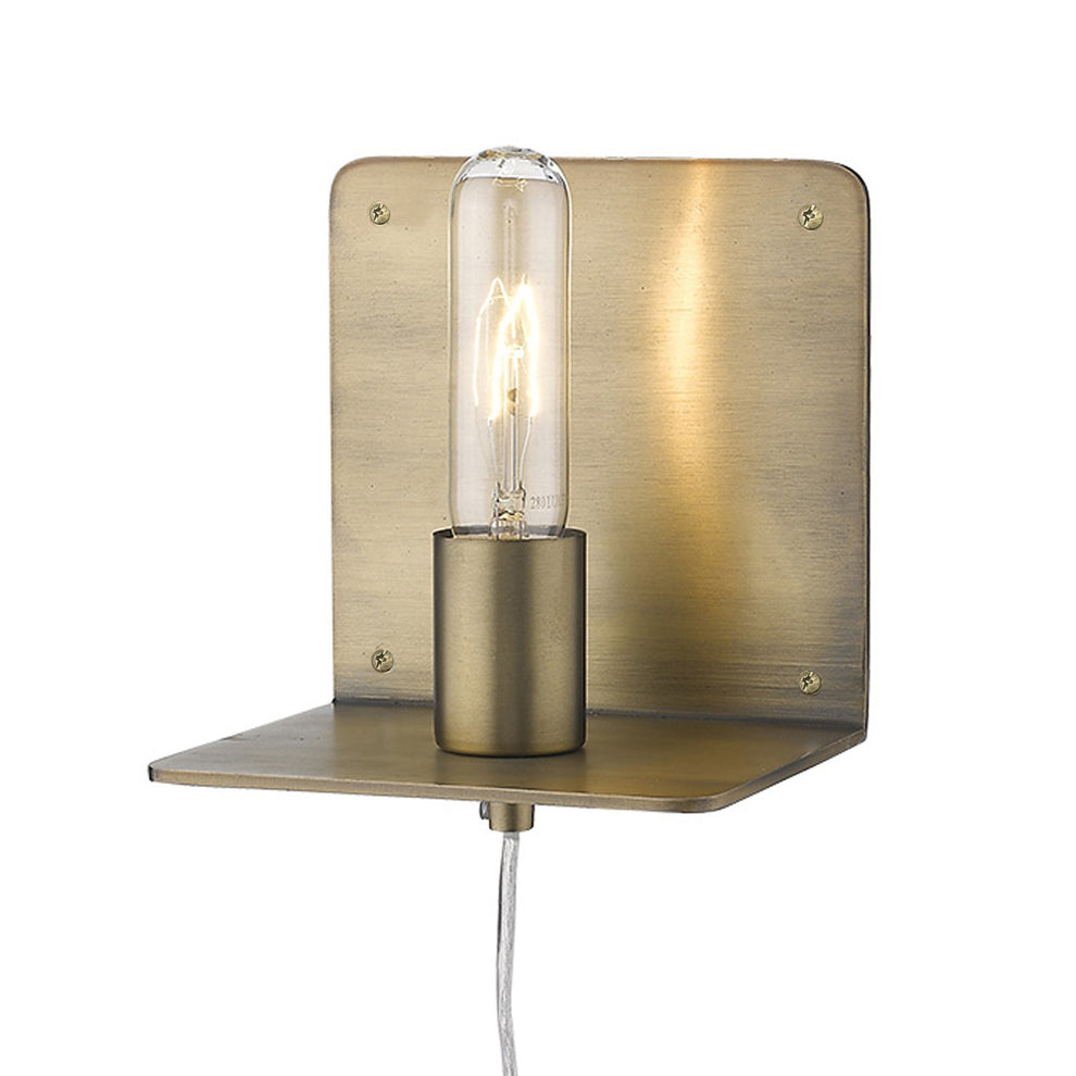 Petite Dull Gold Shelf Wall Light By Homeroots | Wall Lamps | Modishstore - 8