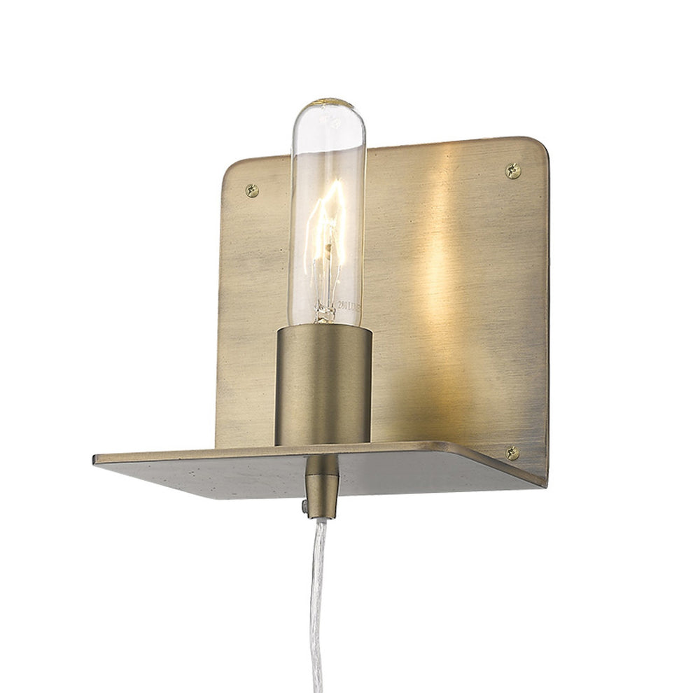 Petite Dull Gold Shelf Wall Light By Homeroots | Wall Lamps | Modishstore - 9