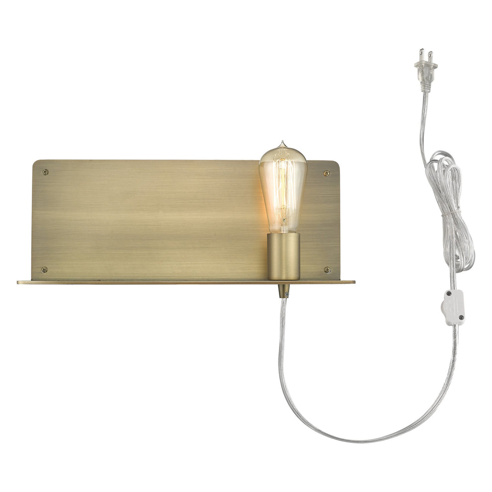 Dull Gold Shelf Wall Light By Homeroots | Wall Lamps | Modishstore - 2