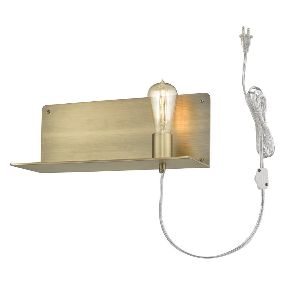 Dull Gold Shelf Wall Light By Homeroots | Wall Lamps | Modishstore - 4