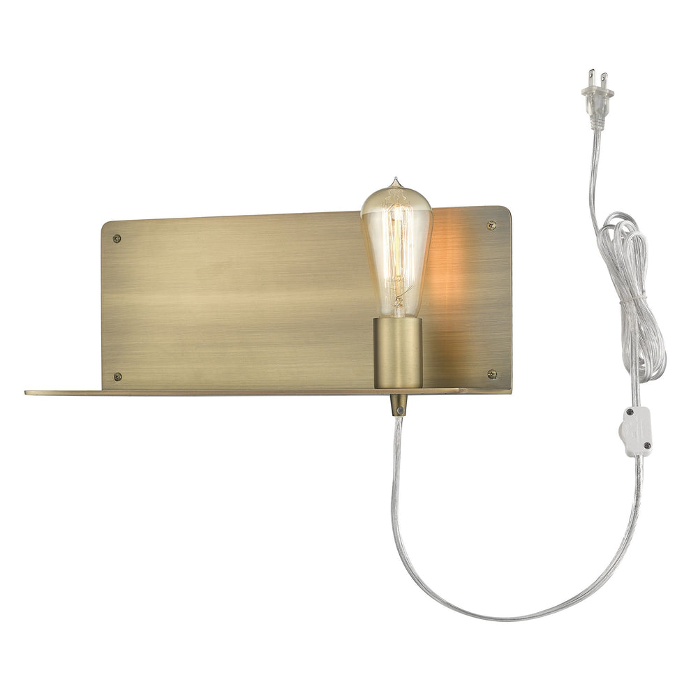 Dull Gold Shelf Wall Light By Homeroots | Wall Lamps | Modishstore - 6