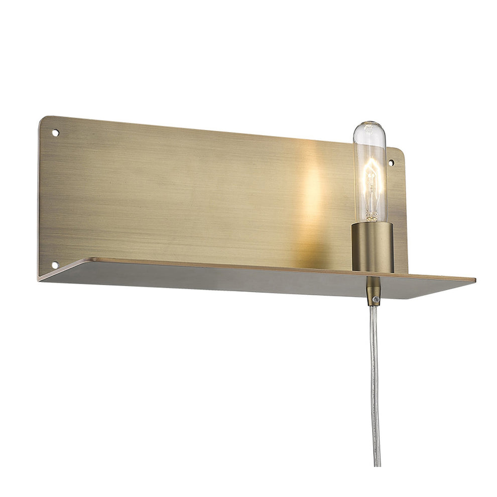 Dull Gold Shelf Wall Light By Homeroots | Wall Lamps | Modishstore - 9