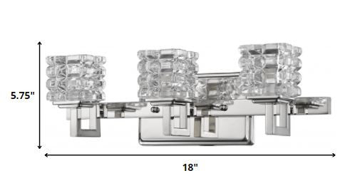 Coralie 3-Light Polished Nickel Sconce With Pressed Crystal Shades By Homeroots | Sconces | Modishstore - 5