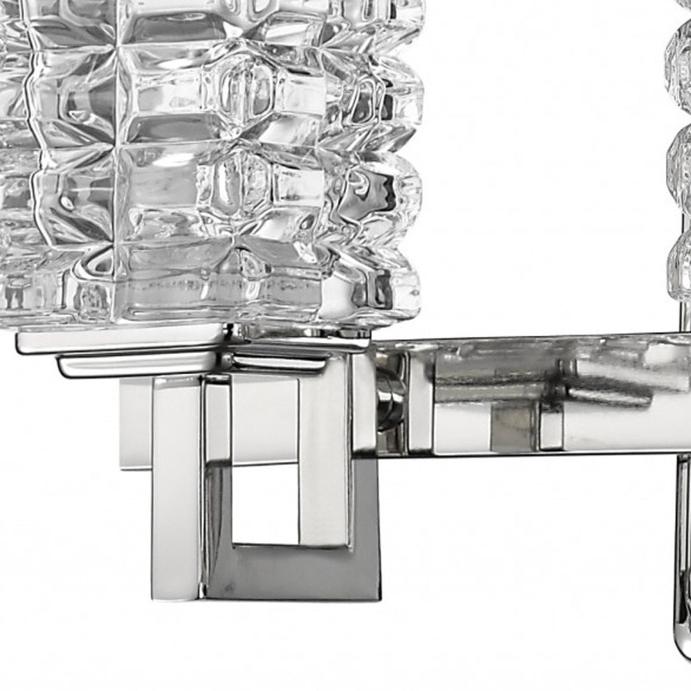 Coralie 3-Light Polished Nickel Sconce With Pressed Crystal Shades By Homeroots | Sconces | Modishstore - 3