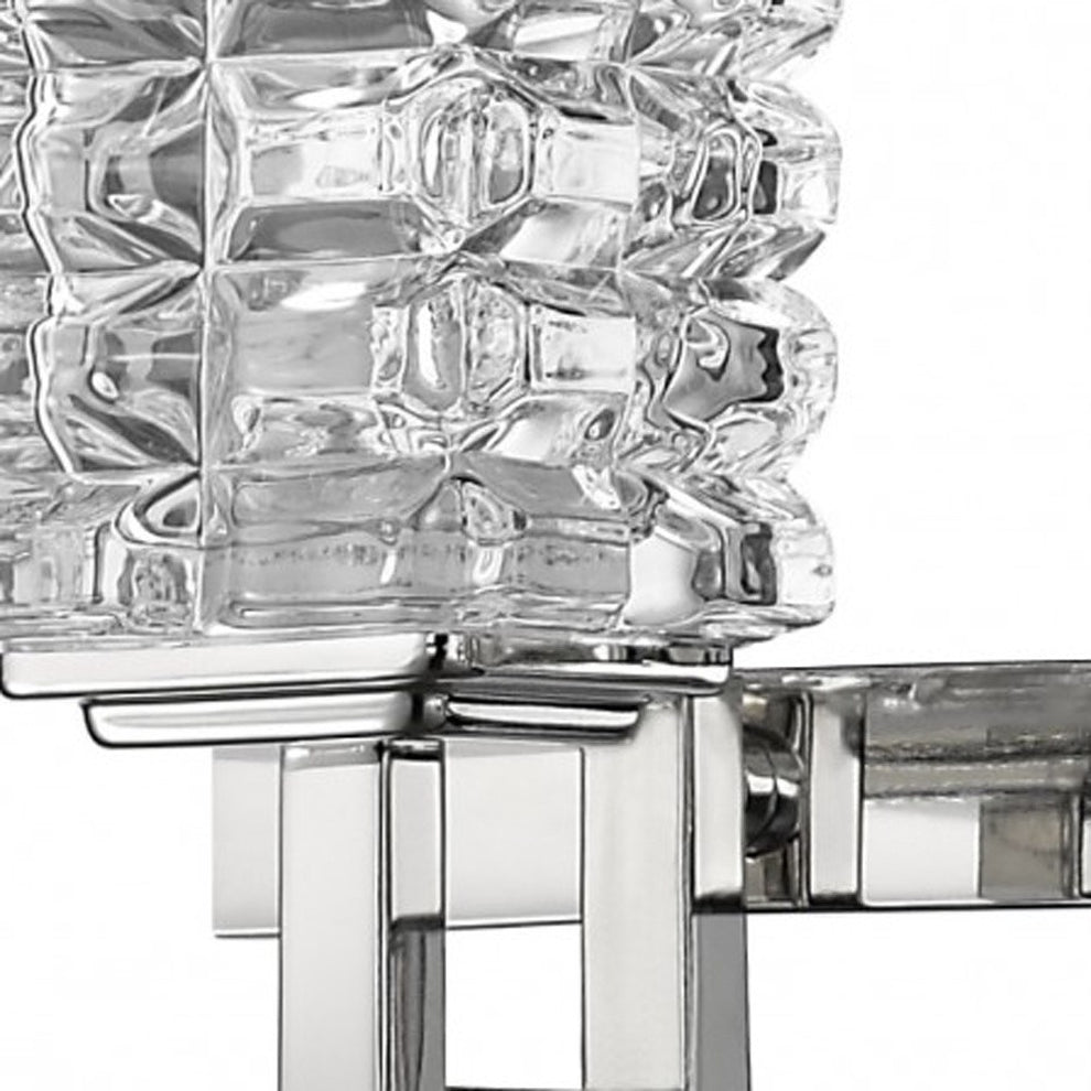 Coralie 3-Light Polished Nickel Sconce With Pressed Crystal Shades By Homeroots | Sconces | Modishstore - 4