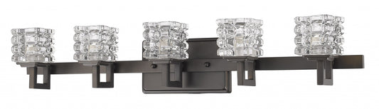 Coralie 5-Light Oil-Rubbed Bronze Sconce With Pressed Crystal Shades By Homeroots