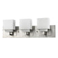 Rampart 3-Light Satin Nickel Vanity Light With Etched Glass Shades By Homeroots