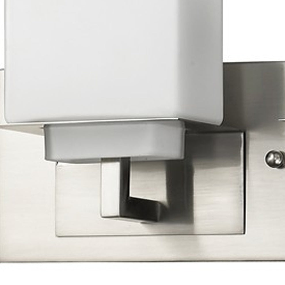 Rampart 3-Light Satin Nickel Vanity Light With Etched Glass Shades By Homeroots | Vanity Light | Modishstore - 3