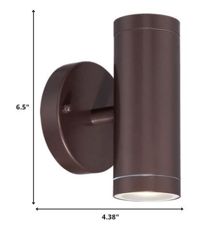 Bronze LED Two Light Can Shape Wall Sconce By Homeroots | Sconces | Modishstore - 2