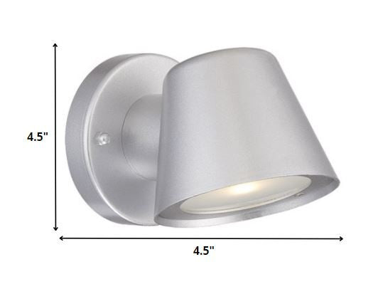Brushed Silver LED Short Cone Wall Light By Homeroots | Wall Lamps | Modishstore - 2