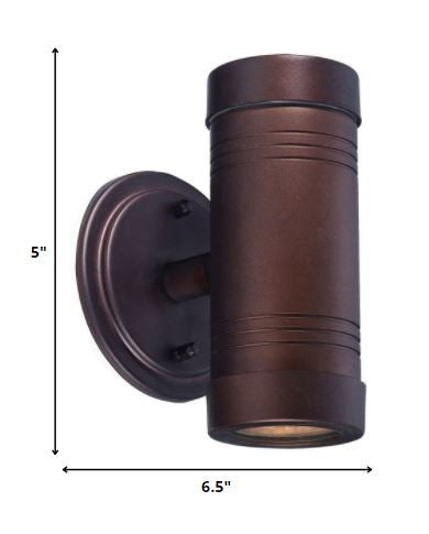 Two Light Bronze Cylinder Wall Light By Homeroots | Wall Lamps | Modishstore - 2