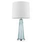 Chiara 1-Light Seafoam Glass And Polished Chrome Table Lamp With Off White Shantung Shade By Homeroots | Table Lamps | Modishstore